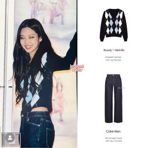 Brandy Melville Argyle Cardigan Sweater